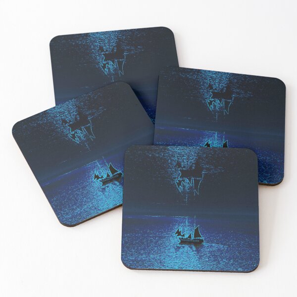 Item preview, Sailboat at Night, Boat at Sea, Midnight Blue designed and sold by IdoFriedmanArt.