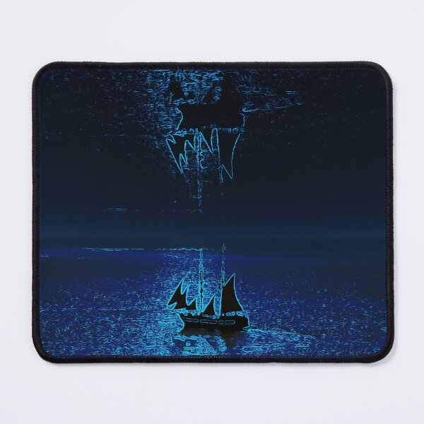 Item preview, Sailboat at Night, Boat at Sea, Midnight Blue designed and sold by IdoFriedmanArt.