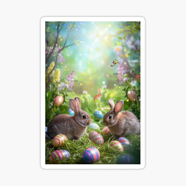 Item preview, Enchanting Easter Bunny Forest designed and sold by cute-animals99.