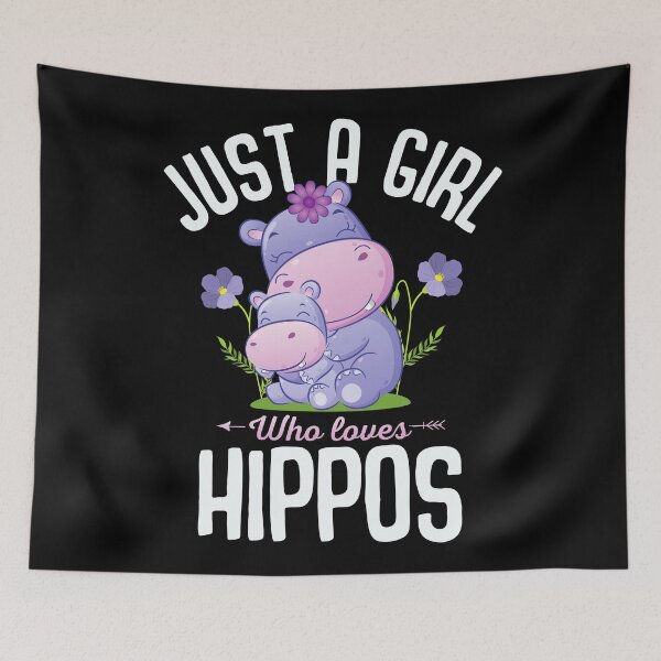 Item preview, Just A Girl Who Loves Hippos  designed and sold by Hairball-Pets.