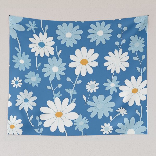 Item preview, Blue White Flower Pattern Aesthetic Marguerite Blasingame Jan Berenstain designed and sold by SMARTKIT  DESIGNAGENCY.
