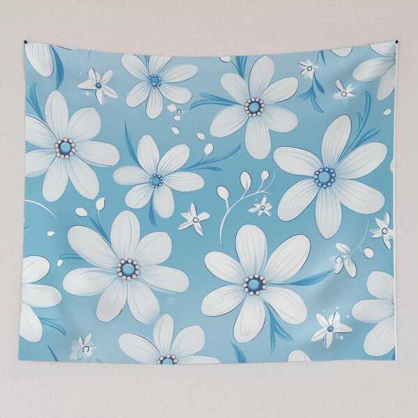 Item preview, Blue White Flower Pattern Aesthetic Marguerite Blasingame Jan Berenstain designed and sold by SMARTKIT  DESIGNAGENCY.