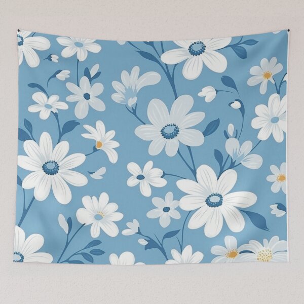Item preview, Blue White Flower Pattern Aesthetic Marguerite Blasingame Jan Berenstain designed and sold by SMARTKIT  DESIGNAGENCY.