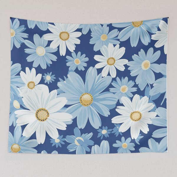 Item preview, Blue White Flower Pattern Aesthetic Marguerite Blasingame Jan Berenstain designed and sold by SMARTKIT  DESIGNAGENCY.