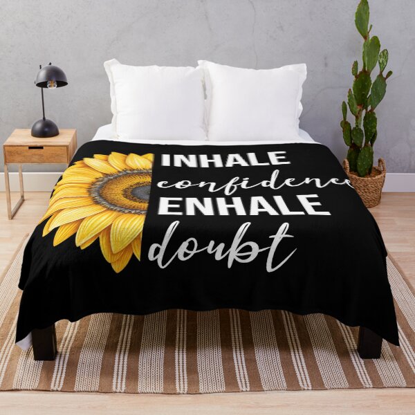 Item preview, Inhale Confidence Exhale Doubt Positive Sunflower Sentence designed and sold by BelloniArtShop.