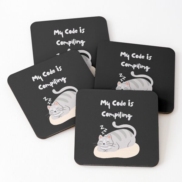 Item preview, Data Analytics Enthusiasts And Cat Lovers "My Code Is Compiling" designed and sold by PositiveVibes26.