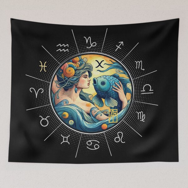Artikelvorschau, STERNZEICHEN Fische - Astrologische FISCHE - FISCHE - STERNZEICHENzeichen - Van-Gogh-Stil - 11 entworfen und verkauft von ArtProjectShop.