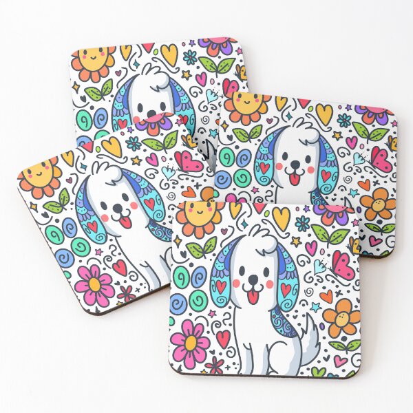 Item preview, Doodle Dog, Flowers, Hearts And Butterflies designed and sold by C-Katt.