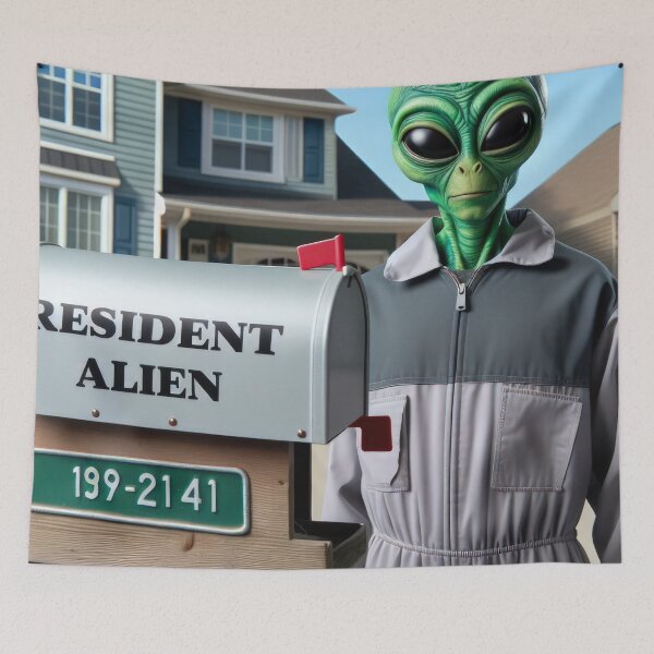 Item preview, Resident Alien with a mailbox designed and sold by Expressions-Sel.