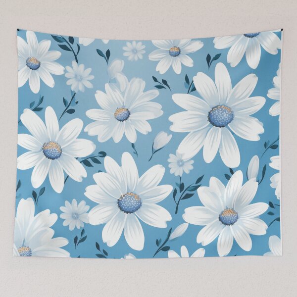 Item preview, Blue White Flower Pattern Aesthetic Marguerite Blasingame Jan Berenstain designed and sold by SMARTKIT  DESIGNAGENCY.