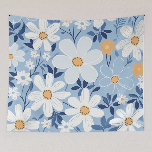 Item preview, Blue White Flower Pattern Aesthetic Marguerite Blasingame Jan Berenstain designed and sold by SMARTKIT  DESIGNAGENCY.