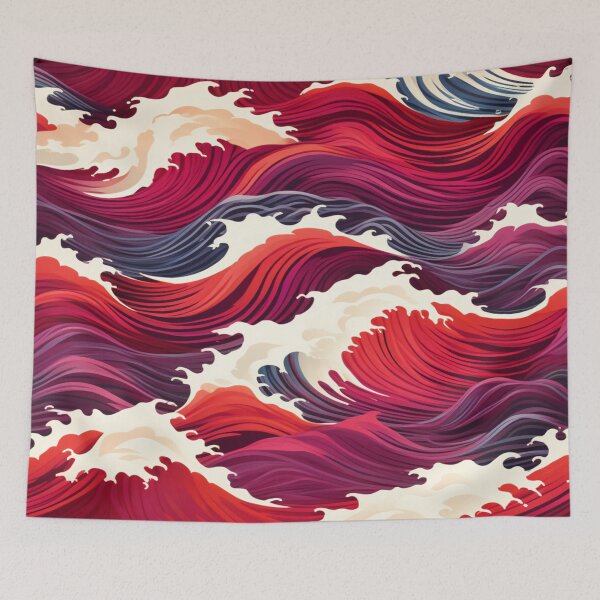 Item preview, Cresting Wave Imbued With Varying Shades Of Red designed and sold by Uday24.