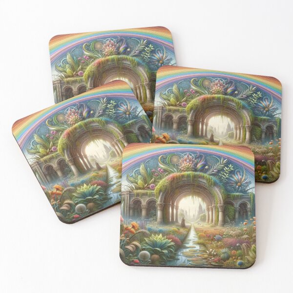 Item preview, Rainbow with Arches Flowers and Botanical Elements designed and sold by Emoji Emblems.