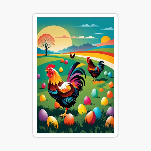 Item preview, Avian Rainbow Maker: The Easter Egger Chicken designed and sold by ShopieHome.