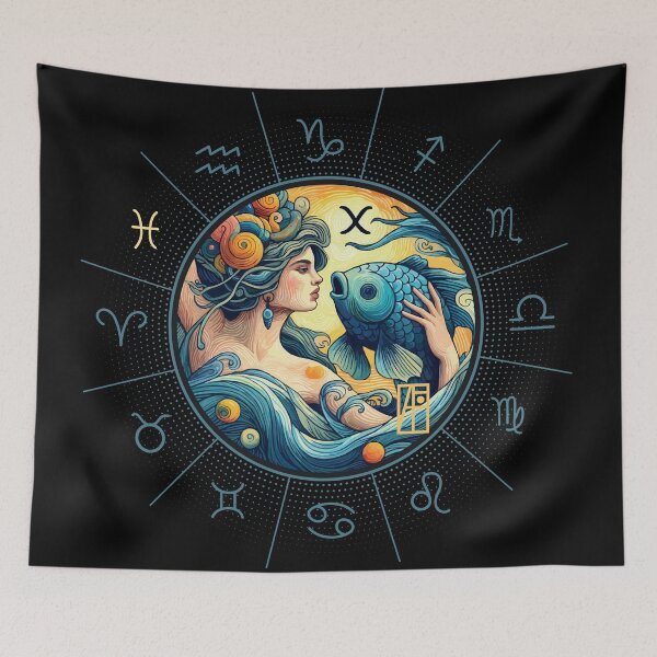 Artikelvorschau, STERNZEICHEN Fische - Astrologische FISCHE - FISCHE - STERNZEICHENzeichen - Van-Gogh-Stil - 9 entworfen und verkauft von ArtProjectShop.