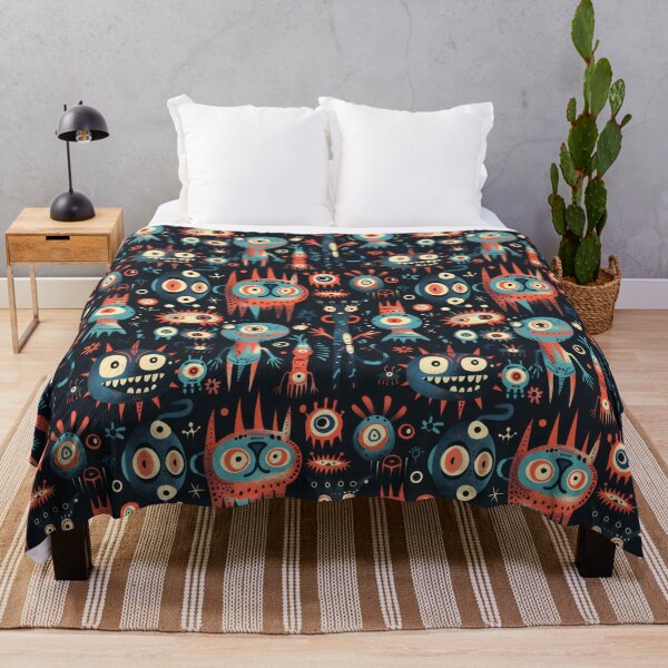 Item preview, Eclectic Dark Background Alien Monster Pattern designed and sold by ImagineCorner.