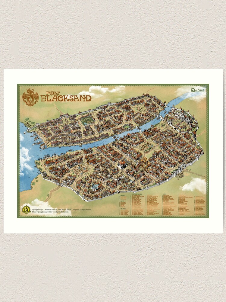 Thumbnail 1 of 3, Art Print, Port Blacksand: City of Thieves designed and sold by qpiii.