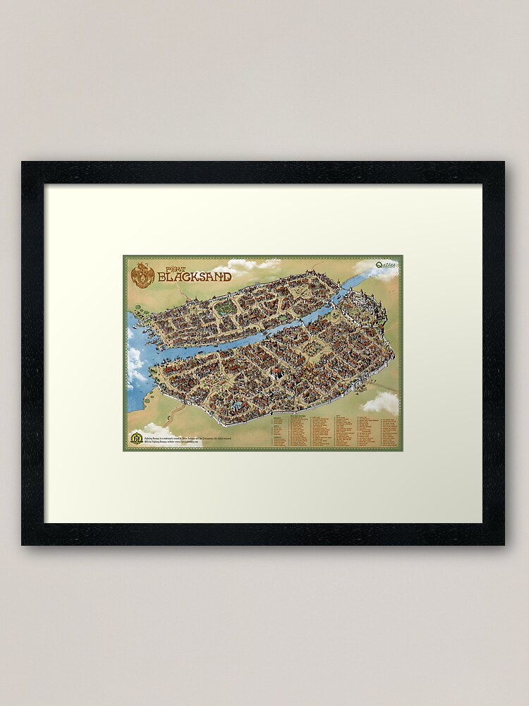 Thumbnail 1 of 7, Framed Art Print, Port Blacksand: City of Thieves designed and sold by qpiii.