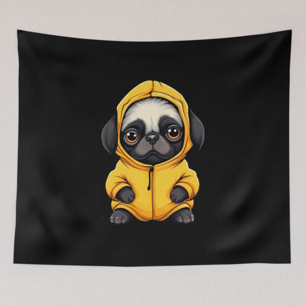 Item preview, Yellow Snuggle Pug designed and sold by ghastlygraphix.
