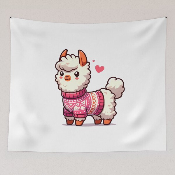 Item preview, cartoon llama wearing a sweater designed and sold by MzulhilmiZam.