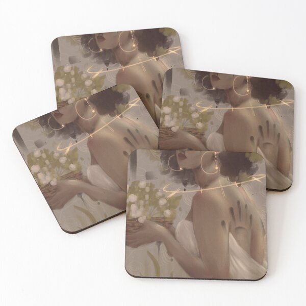 Item preview, Black Girl With Flowers 1/2 of Pair designed and sold by Ajani-arts.