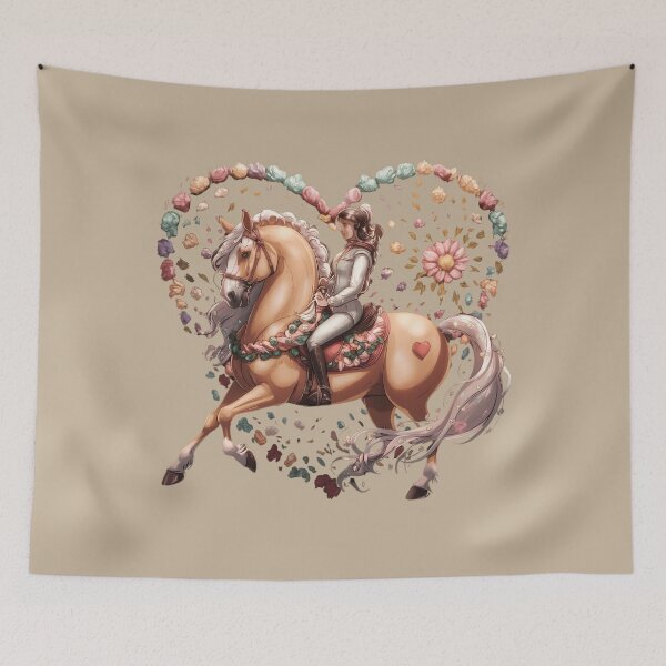 Item preview, Just a girl who loves horses Equestrian Blossoms Floral Horse Lover Art designed and sold by xodom953.