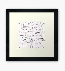 Chemistry, biology. Scientific, education elements Framed Print