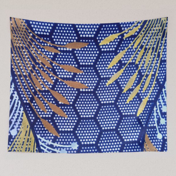 Item preview, Abstract metalic feathers, hexagonal background designed and sold by textileprint.