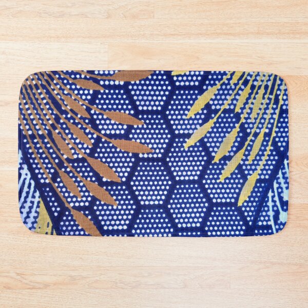 Item preview, Abstract metalic feathers, hexagonal background designed and sold by textileprint.