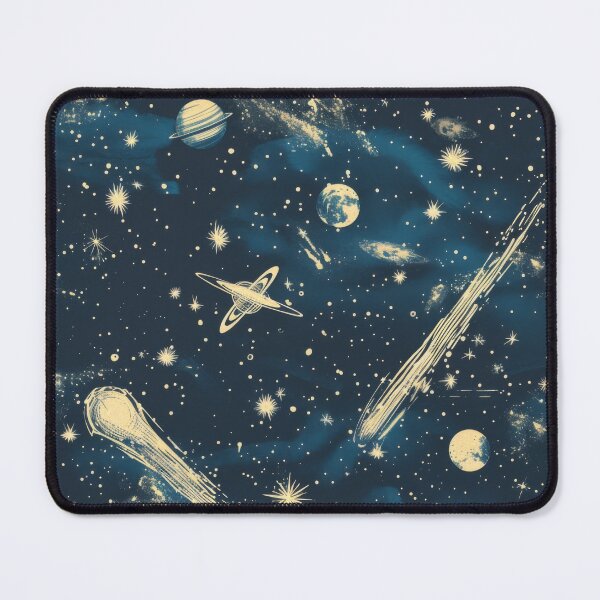 Item preview, Vintage Space Pattern with Celestial Bodies designed and sold by ImagineCorner.