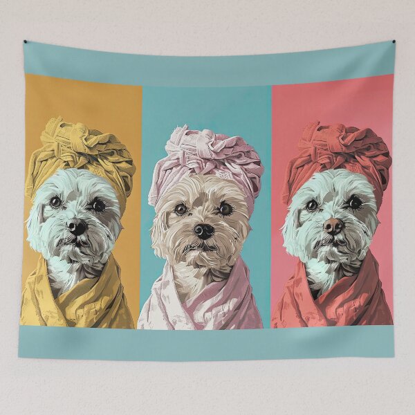 Item preview, Pop art bath time Scottie dogs designed and sold by kansaikate.