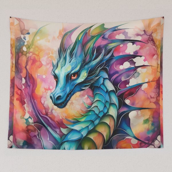 Artikelvorschau, Tinten-Aquarell-Drache entworfen und verkauft von CreaturesLikeUs.
