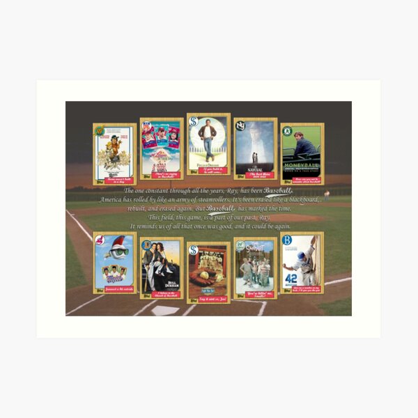 Greatest Baseball Movies with Field of Dreams Quote Art Print