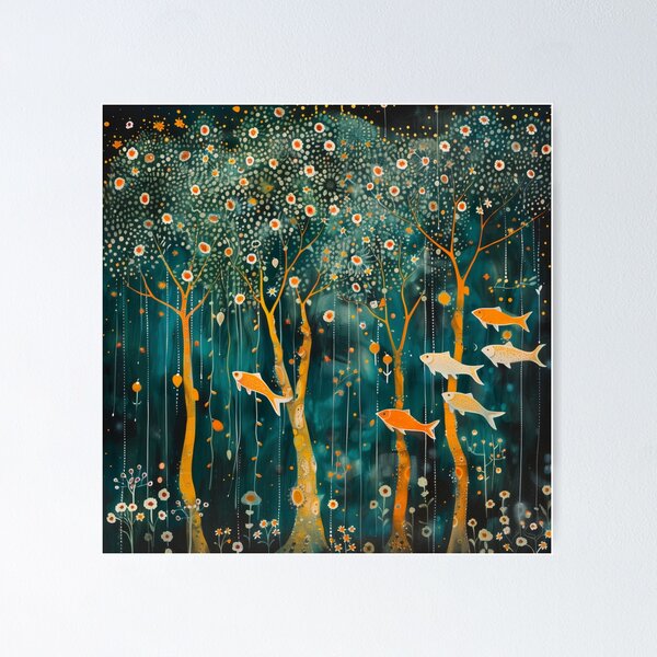Item preview, A fish swimming in a forest of trees (E 6/10) designed and sold by uone.