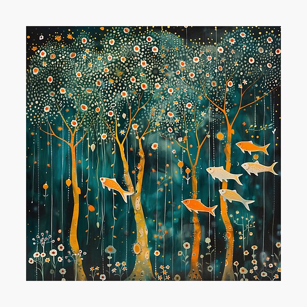 Item preview, A fish swimming in a forest of trees (E 6/10) designed and sold by uone.