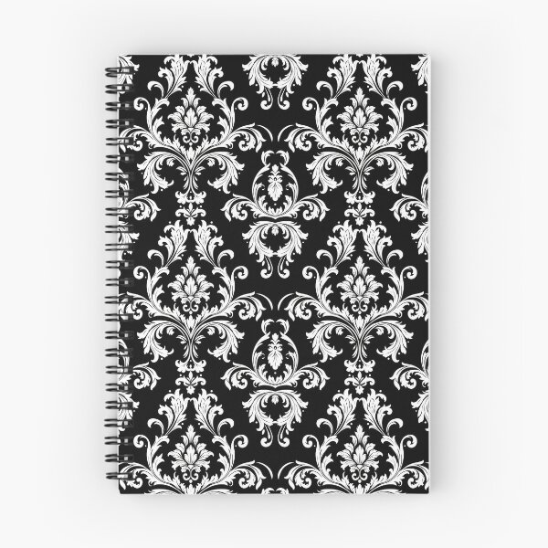 Item preview, Elegant Black and White Floral Damask Pattern designed and sold by ImagineCorner.