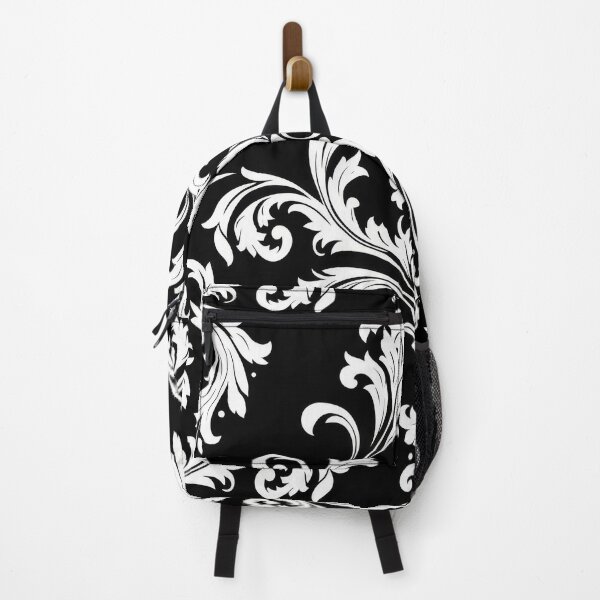 Item preview, Elegant Black and White Floral Damask Pattern designed and sold by ImagineCorner.