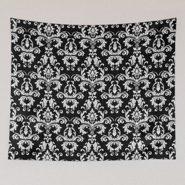 Item preview, Elegant Black and White Floral Damask Pattern designed and sold by ImagineCorner.