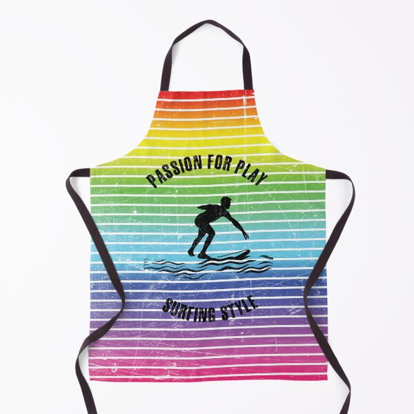 Item preview, Black silhouette of a surfer against the background of rainbow stripes designed and sold by HarridanCreates.