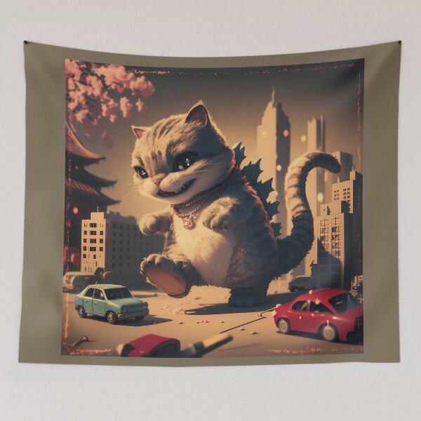 Item preview, Cute Fluffy Giant Monster Catzilla Cat Lover designed and sold by xodom953.