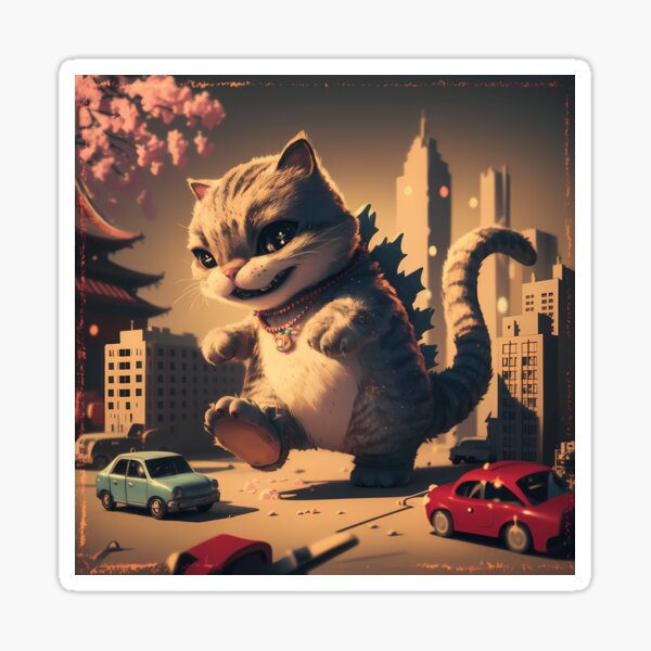 Item preview, Cute Fluffy Giant Monster Catzilla Cat Lover designed and sold by xodom953.