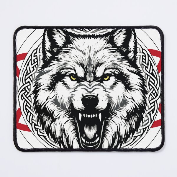 Item preview, Celtic Wolves Shield designed and sold by Loveanddraw.