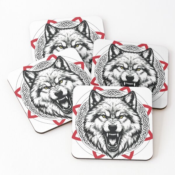 Item preview, Celtic Wolves Shield designed and sold by Loveanddraw.