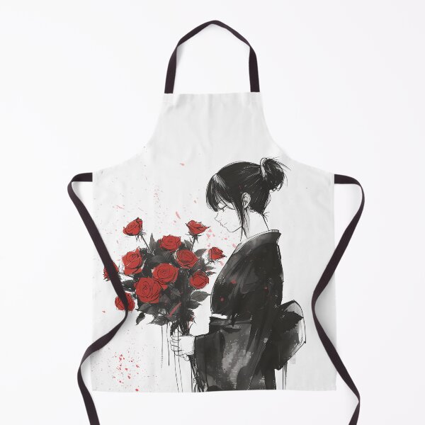 Item preview, A Monochrome Moment with Scarlet Blooms Aprons,A Monochrome Moment with Scarlet Blooms Phone Cases & Skins,A Monochrome Moment with Scarlet Blooms Totes designed and sold by Aopo Chaloemphon.