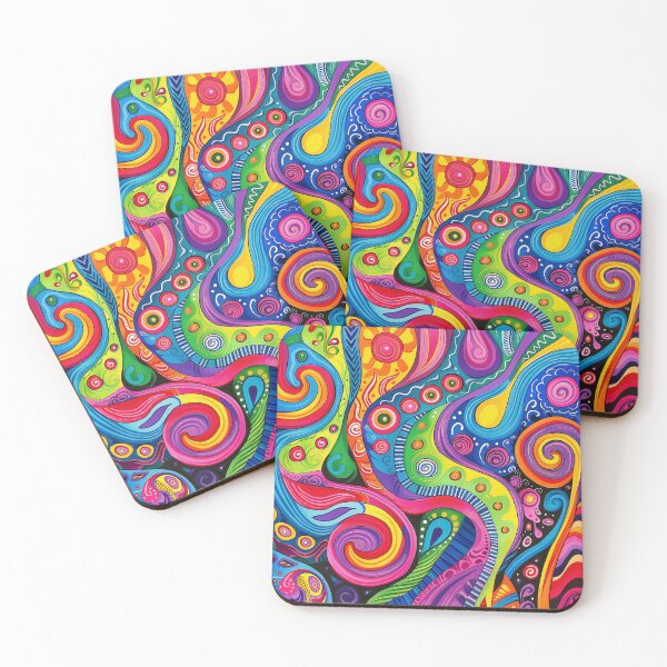 Item preview, Abstract colorful flowers designed and sold by FlowersColorful.