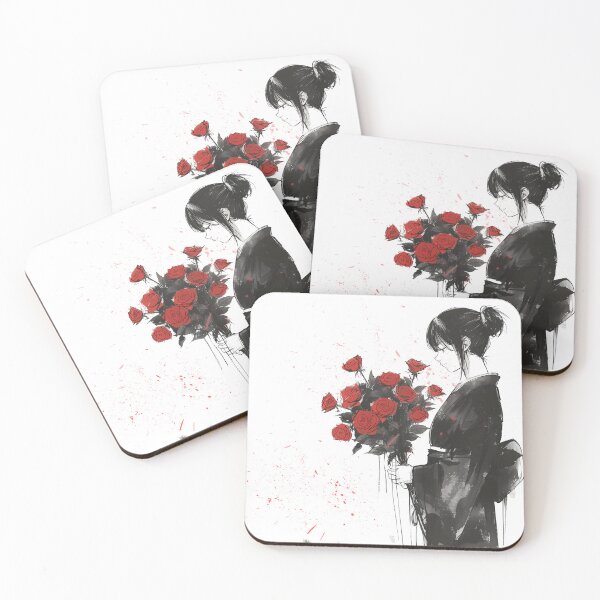 Item preview, A Monochrome Moment with Scarlet Blooms Aprons,A Monochrome Moment with Scarlet Blooms Phone Cases & Skins,A Monochrome Moment with Scarlet Blooms Totes designed and sold by Aopo Chaloemphon.