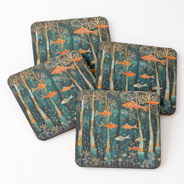 Item preview, A fish swimming in a forest of trees (F 1/3) designed and sold by uone.