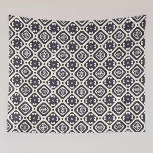 Item preview, Hexagonal Geometric Pattern with Floral Motifs designed and sold by ImagineCorner.