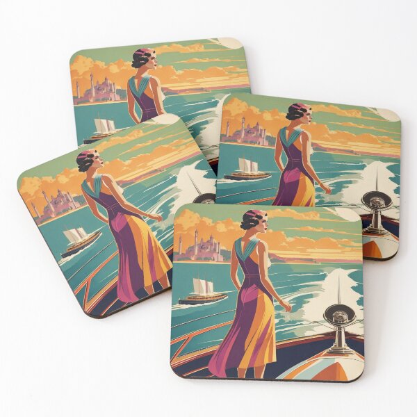 Item preview, Art Deco woman on a speedboat. designed and sold by tatty58.