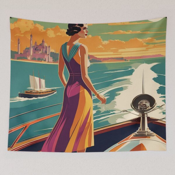 Item preview, Art Deco woman on a speedboat. designed and sold by tatty58.